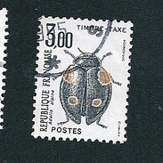 N ° 111  Timbre Taxe Insectes Coléoptères Adelia Alpina Timbre Coccinelle  France Oblitéré 1982 - 1960-.... Oblitérés