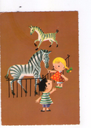 S3481 Cartolina Con Illustrazione Di Bambini Enfant Kinder Childreen + ZEBRA,zèbre - Zebras