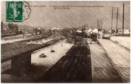 91 JUVISY-sur-ORGE - La Gare De Juvisy. La Plus Grande Gare Du Monde (effets D'orage)   (Recto/Verso) - Juvisy-sur-Orge