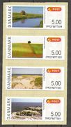 Denmark Danmark Dänemark 2010 ATM Franking Labels Vignettes D'Affranchissement Self Adhesive Autocollant No. 53-56 MNH - Automatenmarken [ATM]