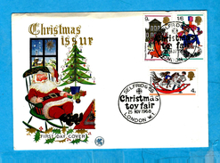 ** FIRST DAY COVER **  - * CHRISTMAS ISSUR *  Oblitérée " CHRISTMAS TOY FAIR " SELFRIDGES LONDON - 25 NOV.1968 - Marcofilie