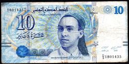 TUNISIA 10 DINARS 2013 VG-F  Free Shipping Via Regular Air Mail (buyer Risk) - Tunisie