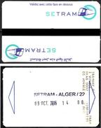 1 Ticket Transport Algeria Tram Tramway Alger Algiers Argel Billete De Transporte Tranvía - 2 Scans - World