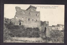 CPA 84 - CHATEAUNEUF-DU-PAPE - Le Château Et Les Remparts ( Côté Ouest ) - TB PLAN EDIFICE + Maisons à Côté - Chateauneuf Du Pape