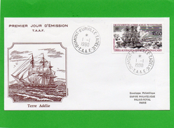 Pli En 1° Jour Du N° Pa 111 (150° Anniversaire De La Terre Adélie ) - FDC