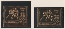 RAS AL KHAIMA  IMPERF+ PERF OLYMPIC  SAPPORO 1972  ** MNH  23  CARAT GOLD  VF  Réf  G689 - Winter 1972: Sapporo
