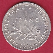France 1 Franc Semeuse Argent 1913 - FDC - Altri & Non Classificati
