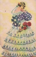 57058- MELA KOEHLER- WOMAN WITH ROSES, ILLUSTRATION, REPRINT - Köhler, Mela