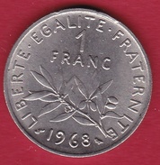 France 1 Franc Semeuse En Nickel 1968 - Sonstige & Ohne Zuordnung