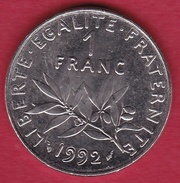 France 1 Franc Semeuse En Nickel 1992 - Andere & Zonder Classificatie