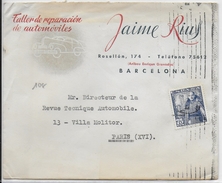 ESPAGNE - ENVELOPPE PUB DECOREE THEME AUTOMOBILE De BARCELONA - Lettres & Documents