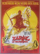 Affiche Cinéma Originale Du Film ZARAK LE VALEUREUX  TERENCE YOUNG 1956 Avec ANITA EKBERG VICTOR MATURE MICHAEL WILDING - Affiches & Posters