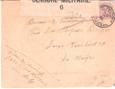 ARMEE BELGE EN CAMPAGNE LETTRE VERS LES PAYS-BAS BANDE DE CENSURE MILITAIRE N°6 - Army: Belgium