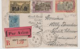 PM038 / MONACO -  Luftpost Einschreiben (Karte) Frankiert Mit Freimarken Michel Nr. 96, 97, 100, 101 - Storia Postale