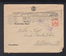 Hungary Cover 1916 To Alsace Censor - Covers & Documents