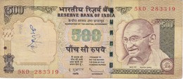 BILLETE DE LA INDIA DE 500 RUPEES    (BANKNOTE) DIFERENTES FIRMAS - Indien