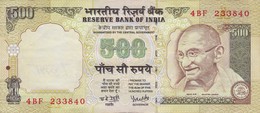 BILLETE DE LA INDIA DE 500 RUPEES    (BANKNOTE) DIFERENTES FIRMAS - Indien