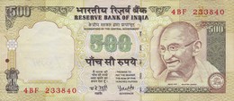 BILLETE DE LA INDIA DE 500 RUPEES    (BANKNOTE) DIFERENTES FIRMAS - Inde