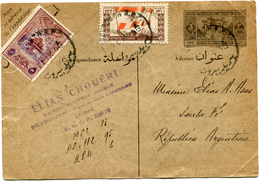 LIBAN ENTIER POSTAL AVEC AFFRANCHISSEMENT COMPLEMENTAIRE DEPART BEYROUTH 11 IX 46 POUR L'ARGENTINE - Libanon