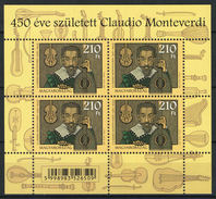 HUNGARY 2017. Italian Composers - Claudio Monteverdi Nice Sheet MNH (**) - Neufs