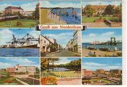 Gruß Aus NORDENHAM - Mehrbild-Ak, Midgartpier, Weserfähre, Bahnhofstr. Schulzentrum , Gericht, .... - Nordenham