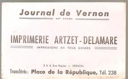 Buvard Journal De Vernon Imprimerie ARTZET-DELAMARE 2 & 4 Rue Riquier à VERNON - Papeterie