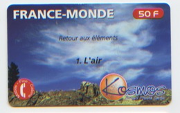 Télécarte France 50 F, 2000, France-Monde, Kosmos Smart Phone Cards, Retour Aux éléments 1- L'air - 2000