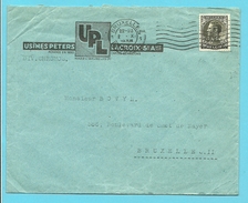 401 Op Brief Met Stempel BRUXELLES Met Firmaperforatie (perfin) "U.P.L." Van Usines Peters-Lacroix" Te Bruxelles - 1934-1935 Leopold III