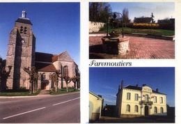 77 FAREMOUTIERS 3 Vues Son Eglise Sa Mairie - Faremoutiers