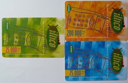 Madagascar - Recharge - Set Of 3 - Illico - 25000, 200000 & 75000 - Used - Madagaskar