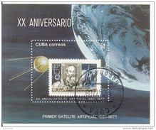 2138 Cuba 1986 XX° Anniv. Primo Satellite Artificiale Sputnik Sheet Perf. Russia Stamp Luna - Südamerika