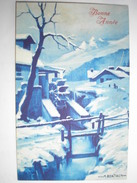 THEME ILLUSTRATEUR - A. Bertiglia - Bonne Année - Paysage Sous La Neige - Moulin - Belle Carte Peu Commune - Bertiglia, A.