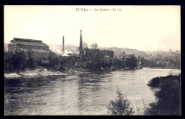 CPA ANCIENNE- FRANCE- FUMEL (47)- LES USINES EN HIVER  AU BORD DU LOT- GROS PLAN - Fumel