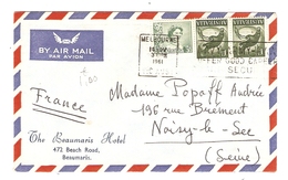 LETTER AUSTRALIA LETTRE AUSTRALIE MELBOURNE 1961 THE BEAUMARIS HOTEL POUR NOISY LE SEC FRANCE - 2 Scans - Bolli E Annullamenti