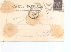 Exposition De Paris-1900( CP Illustrée Avec Cachet De L'expositionet Vignette Privée Du Pavillon De Hongrie à Voir) - 1900 – Paris (Frankreich)