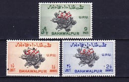 ETATS PRINCIERS DE L'INDE - BAHAWALPUR SERVICE 1949 YT N° 25, 27 Et 28 * - Bahawalpur