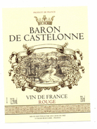Etiquette De Vin - Baron De Castelonne - Vin De Pays D'Oc