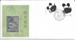 ⭐ Chine - Timbre En Argent - Panda - 1985 ⭐ - Storia Postale