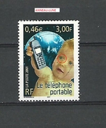 VARIÉTÉS FRANCE 2001 N° 3374 LE TÉLÉPHONE PORTABLE ENFANT  PHOSPHORESCENTE OBLITÉRÉ - Oblitérés