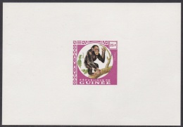 Guinea 1962 25fr, Wildlife, Chimpanzee, Faune, Chimpanzé, Unissued Light Magenta Deluxe Proof, Epreuve - Chimpancés