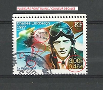 VARIÉTÉS FRANCE AÉRIENS  2000 N° 3316  L'AVIATEUR CHARLES LINDBERGH PHOSPHORESCENTE OBLITÉRÉ - Gebruikt