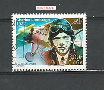 VARIÉTÉS FRANCE AÉRIENS 2000 N° 3316  L'AVIATEUR CHARLES LINDBERGH  PHOSPHORESCENTE OBLITÉRÉ 25.7.2000 - Gebraucht