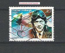 VARIÉTÉS FRANCE AÉRIENS 2000 N° 3316  L'AVIATEUR CHARLES LINDBERGH   PHOSPHORESCENTE OBLITÉRÉ - Used Stamps