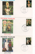 3 Plis En 1° Jour Du 12/7/1982  (Folklore Polynésien ) - Lettres & Documents