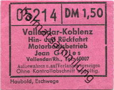 Deutschland - Vallendar-Koblenz - Motorbootsbetrieb Jean Gilles Vallendar - Fahrschein - Europe