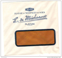 Enveloppe Publicitaire Moulinages De Soie DeMicheaux à FLAVIAC  ARDECHE - Textile & Clothing