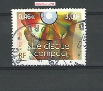 VARIÉTÉS FRANCE  2001  N° 3376  LE DISQUE COMPACT 20.8.2001  PHOSPHORESCENTE OBLITÉRÉ - Oblitérés