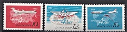 RUSSIE RUSSIA  1963      Aéroflot     The Civil Air Fleet, 40th Anniversary - Unused Stamps