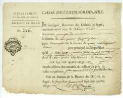 REVOLUTION – BANCELIN, Esprit Benjamin (1764-1842). Receveur Du District De SEGR 1790, Maire Et Commandant De La G - Manuscrits
