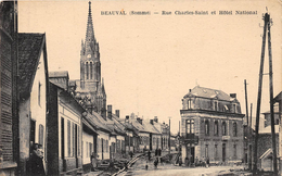 80. BEAUVAL.  RUE CHARLES-SAINT ET HÔTEL NATIONAL.  BEAU PLAN. ANIMATION. - Beauval